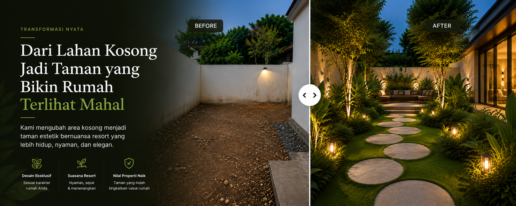 gambar before dan after taman rumah