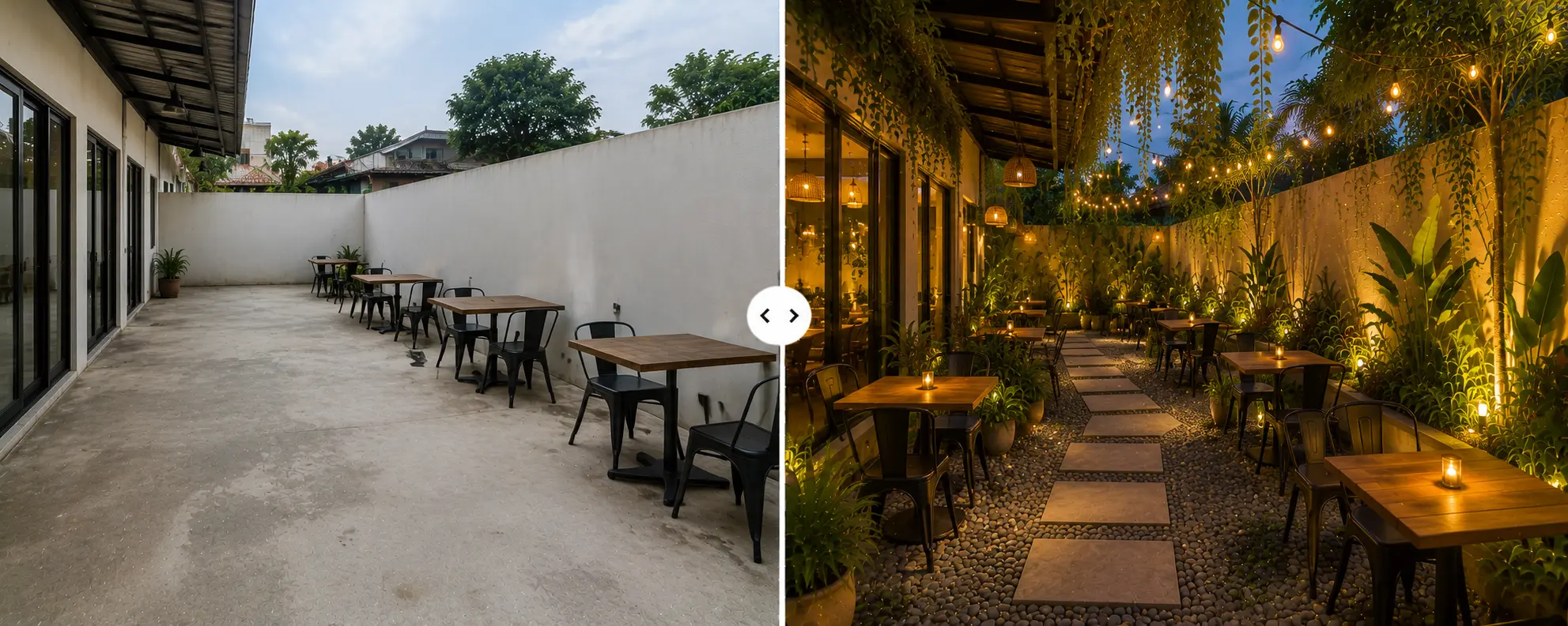 gambar before after cafe